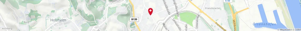 Map representation of the location for Apotheke am Volksgarten in 4020 Linz